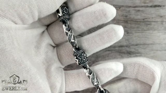 Толстый серебряный браслет мужской -купить авторское эксклюзивное изделие из серебра. смотреть онлайн