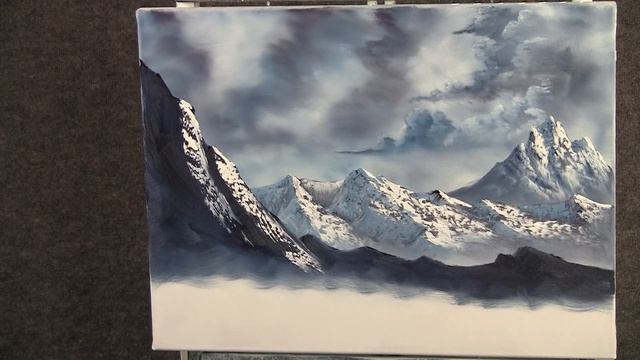 Paint with Kevin Hill - Large Snowy Mountains wet on wet HD смотреть онлайн