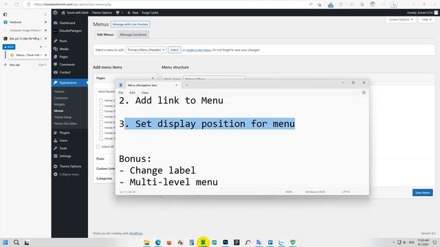 Add Menu bar Navigation bar in Wordpress смотреть онлайн