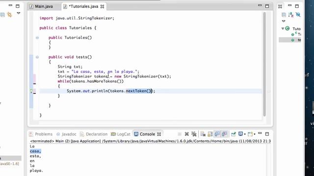 Java - clase StringTokenizer смотреть онлайн
