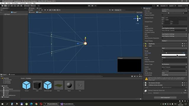 © UNITY | FPS и фонарик, эмиссия света, двойной прыжок. Прыгаем по кубам во тьме. смотреть онлайн