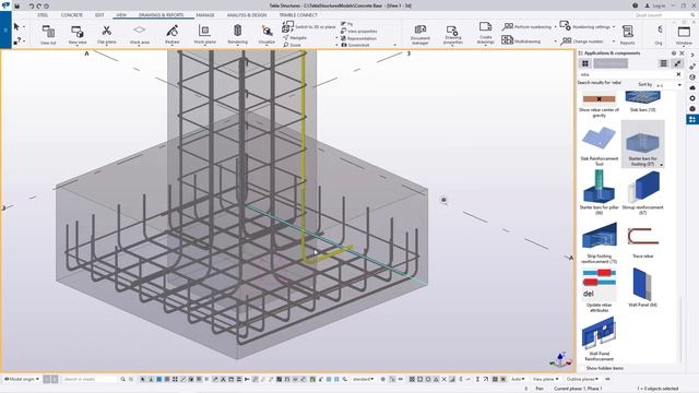 Custom Component of a Concrete Column Base with Rebars | Tekla Structures смотреть онлайн