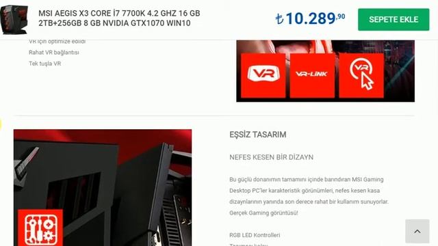 MSI AEGIS X3 CORE İ7 7700K 4.2 GHZ 16 GB 2TB+256GB 8 GB NVIDIA GTX1070 WIN10 смотреть онлайн