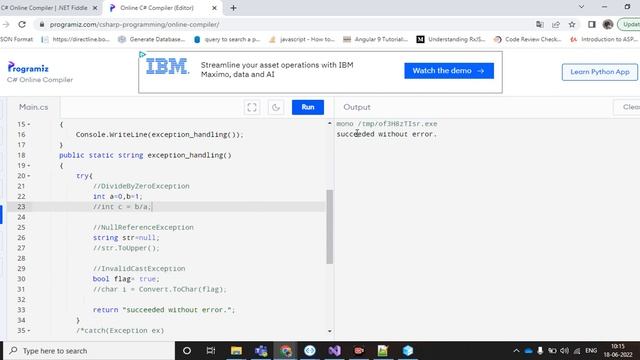 Exception Handling Try Catch Part 1 смотреть онлайн