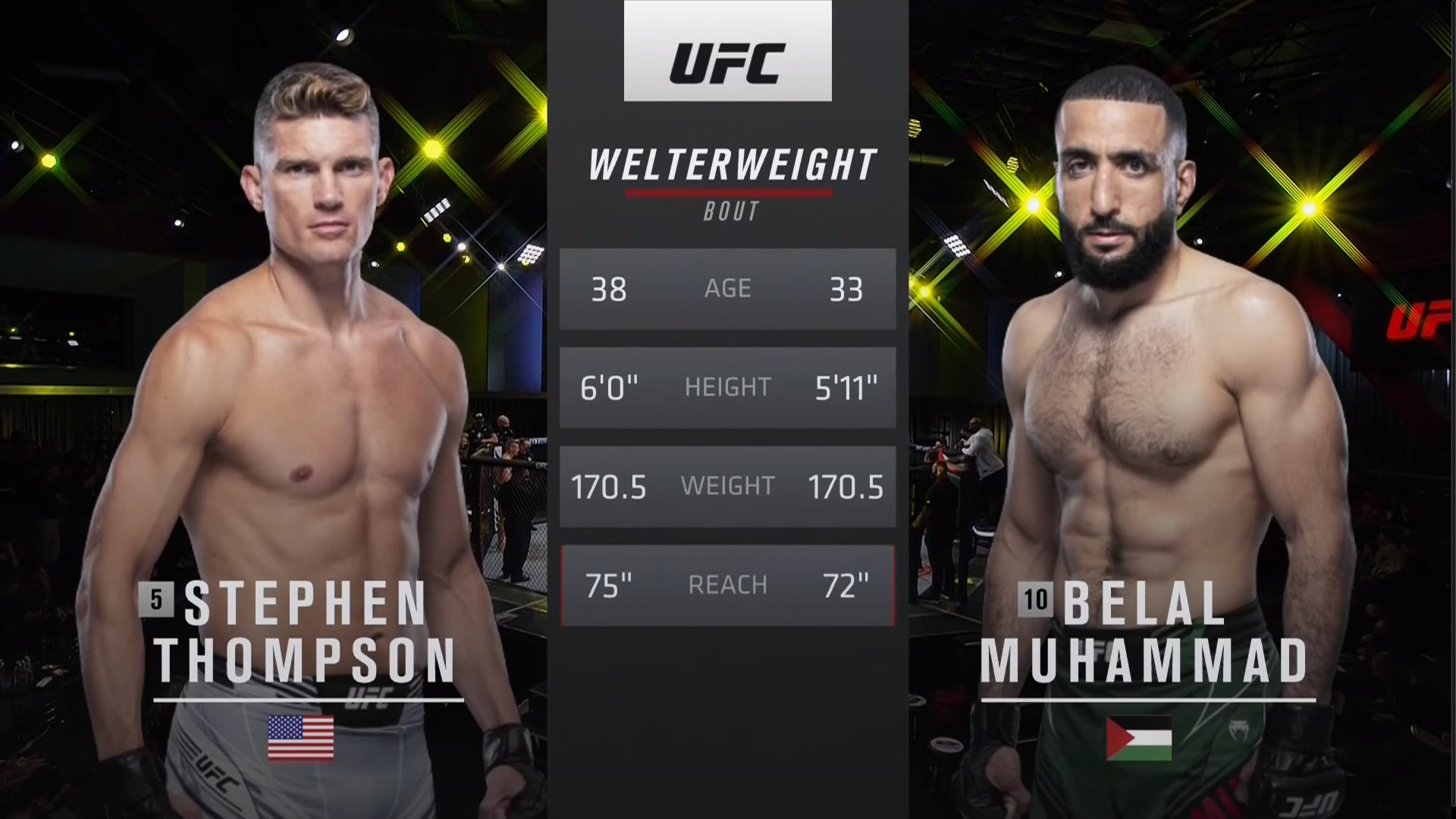 UFC Vegas 45 Стивен Томпсон vs Белал Мухаммад Обзор на Бой Томпсон vs Мухаммад Thompson vs Muhammad смотреть онлайн