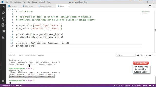 #135 what is ZIP function in python // Complete Python tutorial(2020) смотреть онлайн