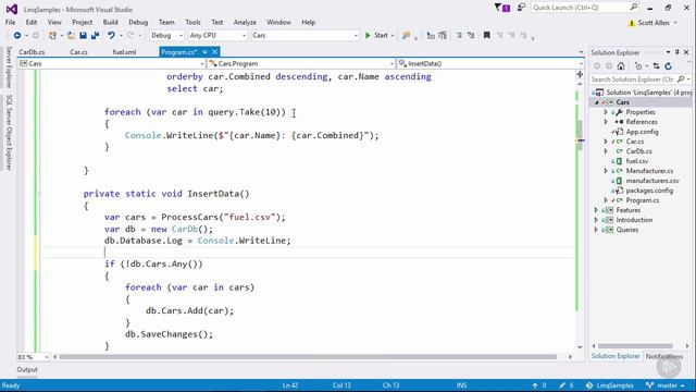 008-04. Writing a Basic Query with LINQ смотреть онлайн