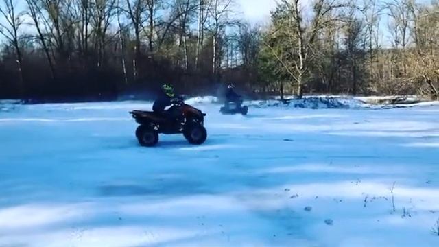 Квадроцикл Kawasaki. Зимний ДРИФТ. смотреть онлайн