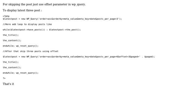 Wordpress: Skipping first 3 posts in wp query (4 Solutions!!) смотреть онлайн