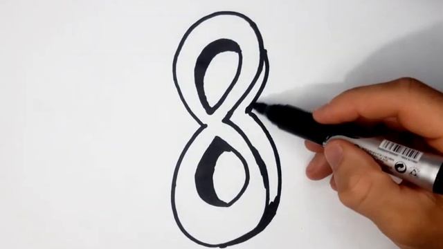 Draw the number for kids/menggambar nomor 8 untuk anak-anak/raqam rasmini chizish/рисование цифры смотреть онлайн
