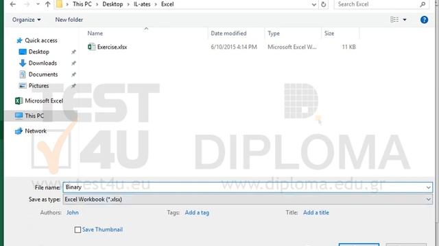 Save the active workbook with the name Binary, in Excel Binary Workbook format, to the... смотреть онлайн