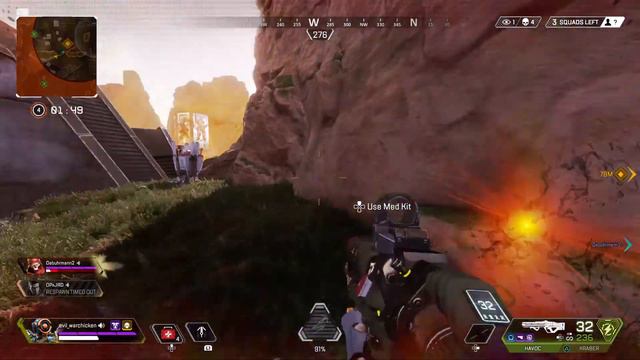 Apex Legends season 5, Kraber and Havoc 1v3 Clutch at the end. смотреть онлайн