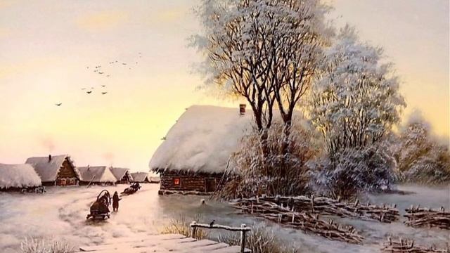 Гавриил Кондратенко "Зимний вечер" 1882, холст, масло, 45*64 смотреть онлайн