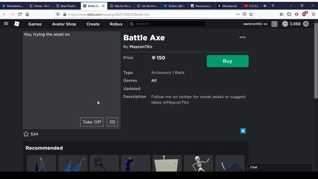 Bear Plushie Hat & Battle Axe | Roblox смотреть онлайн