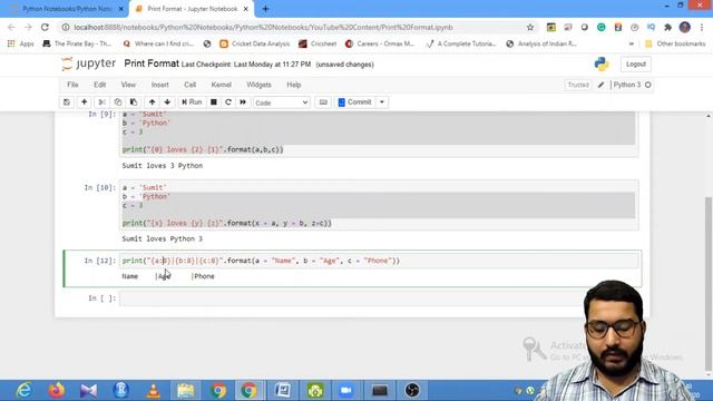 Python Print Format Function and Strings Tutorial | F-strings | print() | Session With Sumit смотреть онлайн