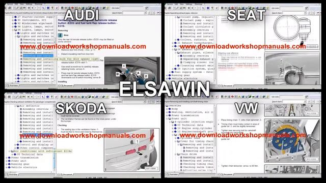 ELSAWIN AUDI SEAT SKODA VW WORKSHOP MANUAL DOWNLOAD смотреть онлайн