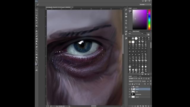Hyper-Real Digital Speed Painting (Time-lapse) in Photoshop смотреть онлайн