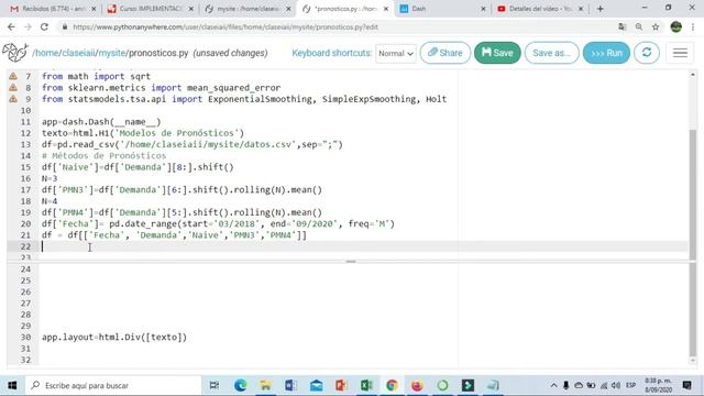 Video #2 Modelos de Pronósticos Implementados en Python смотреть онлайн