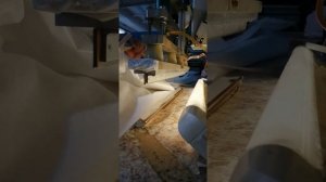 Производство натяжных потолков. Напайка гарпуна.