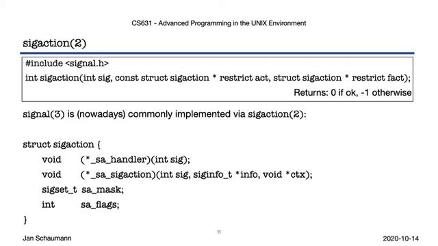 Advanced Programming in the UNIX Environment: Week 07, Segment 4 - Signals смотреть онлайн