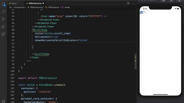 React native onScroll animation - Facebook UI Stories list смотреть онлайн