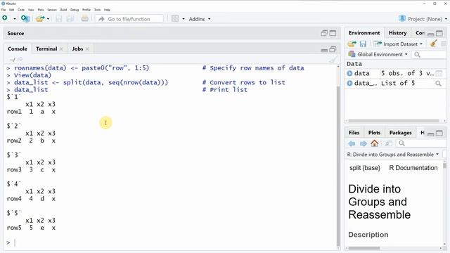 Convert Data Frame Rows to List in R (Example) | Save Each Row as List Element | split, seq & nrow смотреть онлайн