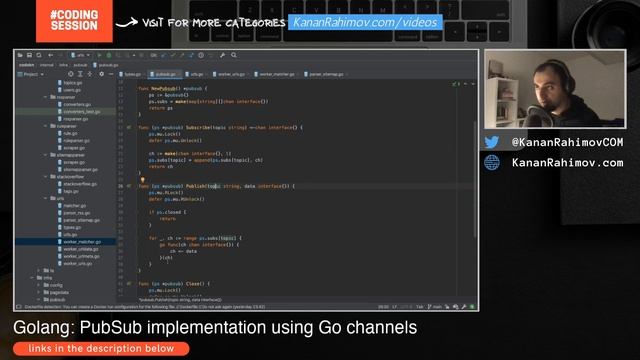 Golang: PubSub implementation using Go channels (Tutorial) смотреть онлайн