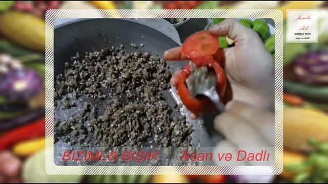 Azərbaycan mətbəxi ÜÇ BACI DOLMASl | ДОЛМА из бакалажана, перца и помидора Азербайджанская кухня смотреть онлайн