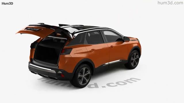 Peugeot 3008 with HQ interior 2016 3D model by Hum3D.com смотреть онлайн