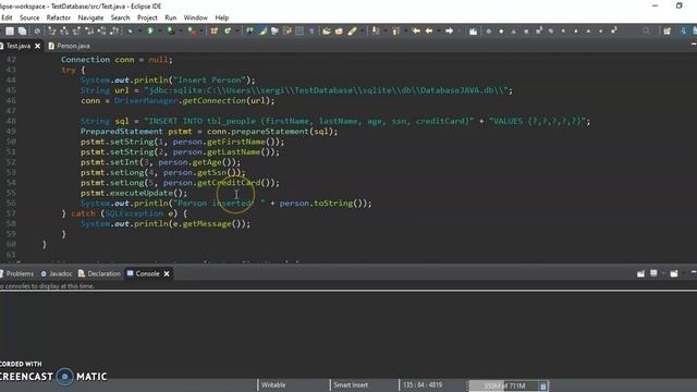 Database Java SQLITE смотреть онлайн