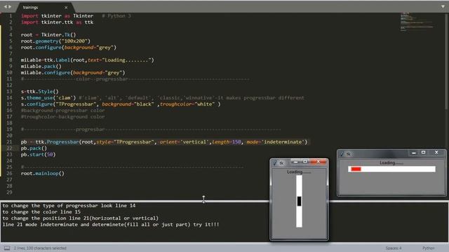 colored progressbar tkinter смотреть онлайн