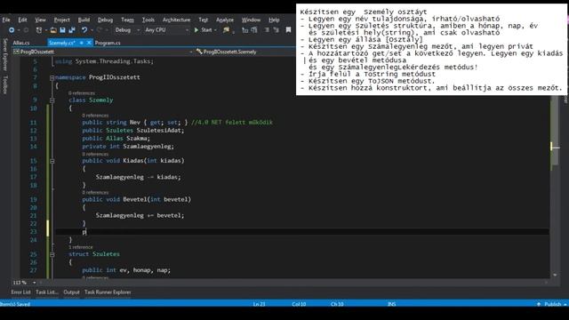 C#: Összetett gyakorlat 1. rész: JSON, osztályok, tulajdonság függvény, overriding смотреть онлайн