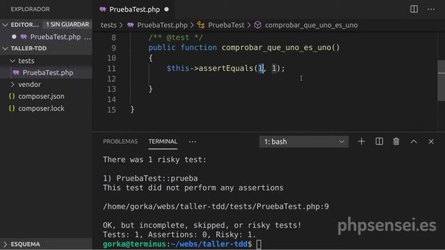 Introducción a TDD con PHPUnit y Composer смотреть онлайн