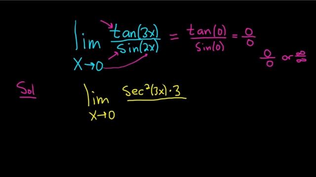 Limit of tan(3x)/sin(2x) as x approaches 0 смотреть онлайн