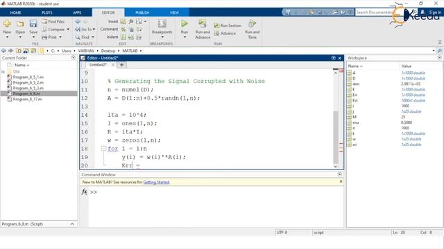 MATLAB Program RLS Algorithm - Adaptive Filters - Advanced Digital Signal Processing смотреть онлайн