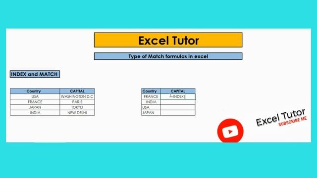 Excel Multiple Match Formulas - VLOOKUP, INDEX AND MATCH #exceltutor #excel #excelautomation смотреть онлайн