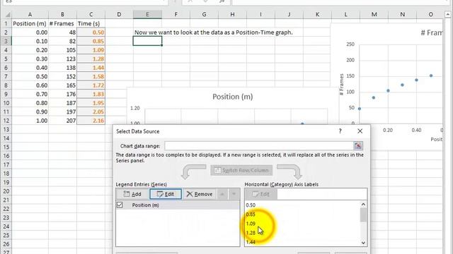 Create an Excel Chart of Position-Time Data смотреть онлайн