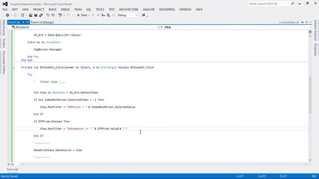 Filter Data Using Dataview IN VB.NET смотреть онлайн