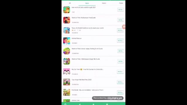 Showing fake world of pet games