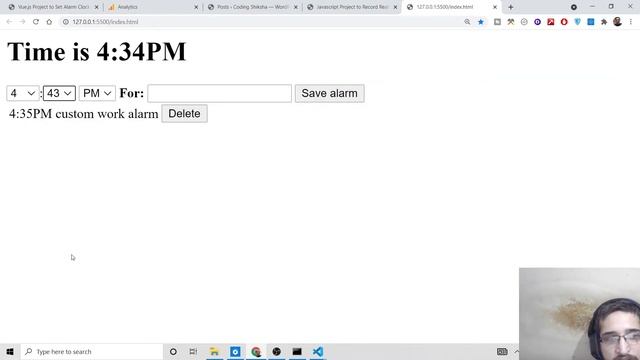 Vue.js Project to Set Alarm Clock Time With Custom Message Sound in Browser Using HTML5 & Javascrip смотреть онлайн