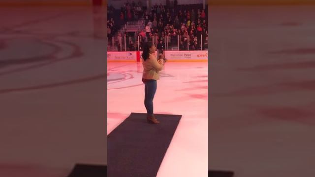 Darianne Allen Singing National Anthem at The Birmingham Bulls Hockey Game смотреть онлайн
