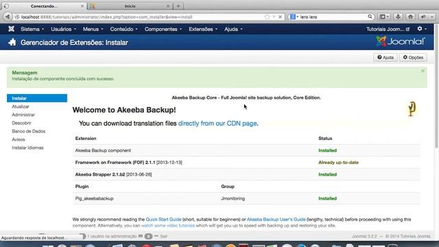 Curso de Joomla! 3.2 - Publicando site no servidor com Akeeba Backup смотреть онлайн
