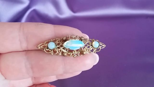 Броши с опаловым (опалитовым) стеклом! Броши Чехословакия!Моя винтажная коллекция! смотреть онлайн