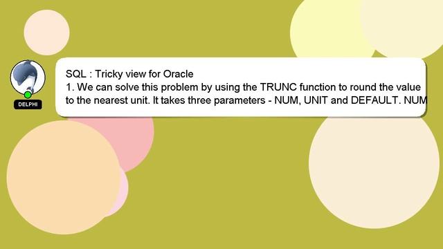 SQL : Tricky view for Oracle смотреть онлайн