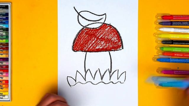 Как нарисовать ГРИБОК осенью для детей смотреть онлайн