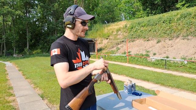 Sulun Auslof Shotgun At The Range. Tube-fed Beak-action.