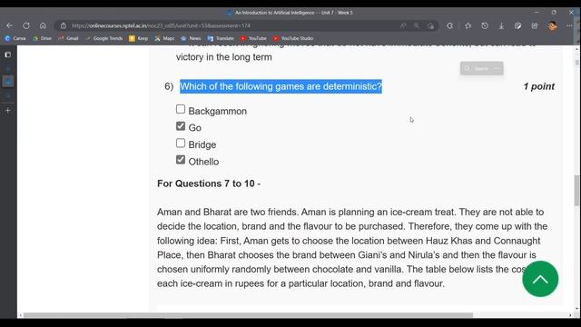 NPTEL AN INTRODUCTION TO ARTIFICIAL INTELLIGENCE WEEK 5 ASSIGNMENT ANSWERS | 2023 смотреть онлайн