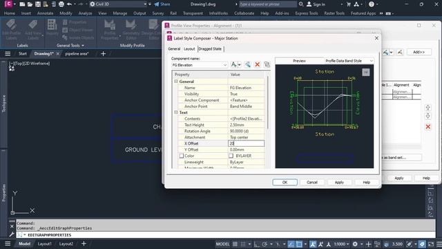 Autocad Civil 3D 2024 - Profile View Style (Custom Profile Bands) смотреть онлайн