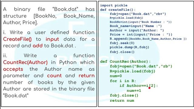 #BinaryFile Binary file Question in Python based on Previous year board paper and Sample papers смотреть онлайн