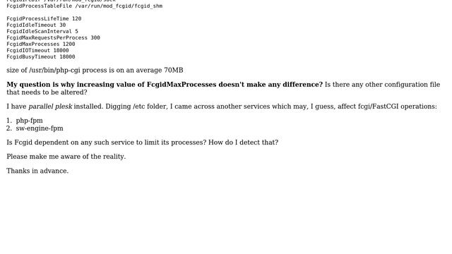 Increasing FcgidMaxProcesses does not help to solve "mod_fcgid: can't apply process slot" error смотреть онлайн